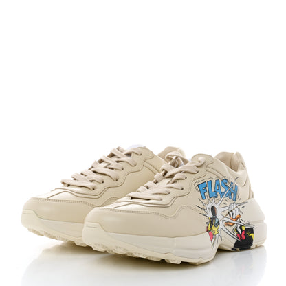 Gucci X DISNEY Calfskin Donald Duck Rhyton Sneakers 36.5 Ivory 3 of 9
