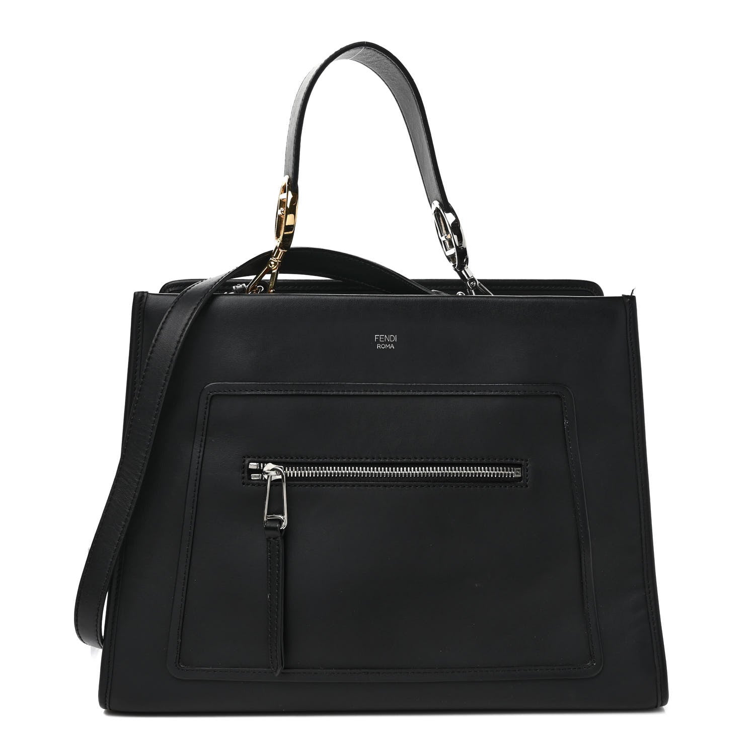 Fendi Vitello Century Opaco F is Fendi Regular Runaway Satchel Black 1 of 9