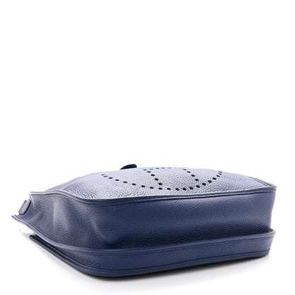 Hermes Taurillon Clemence Evelyne III GM Bleu Saphir 4 of 9