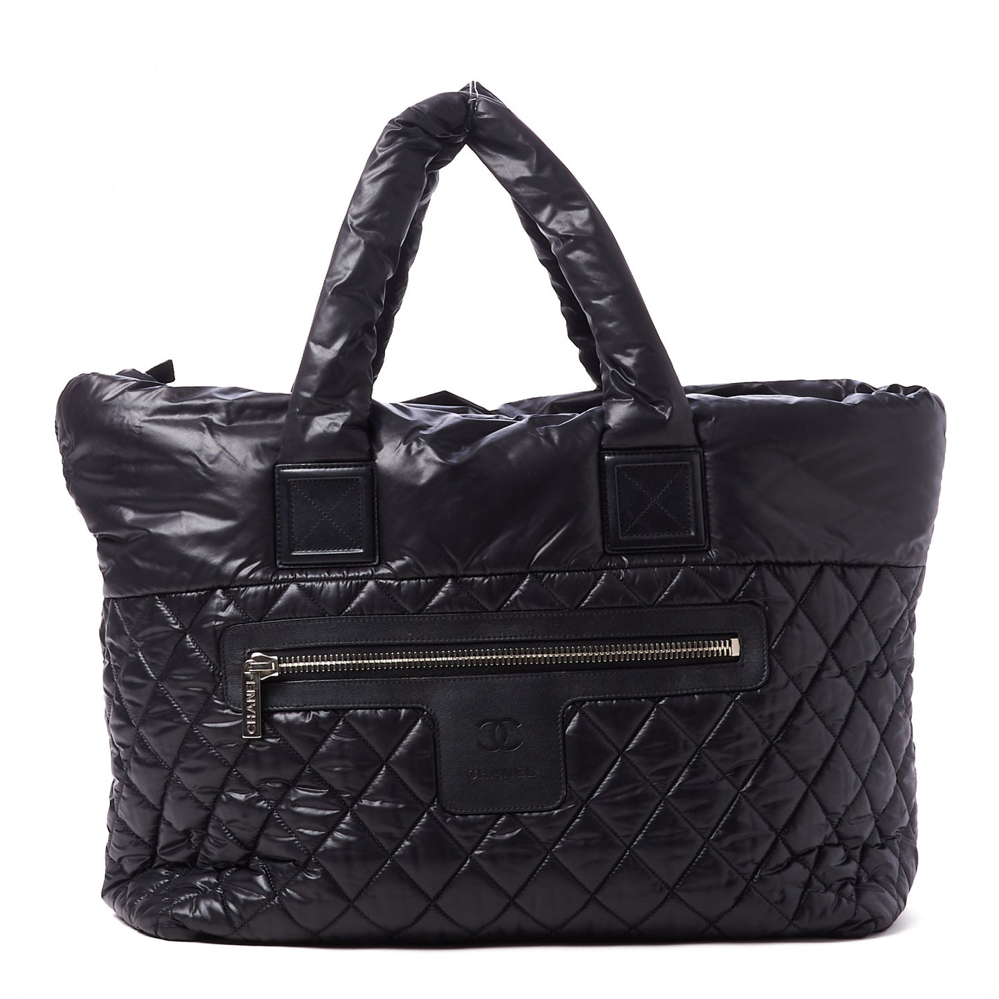 Nylon Quilted Large Coco Cocoon Tote Black