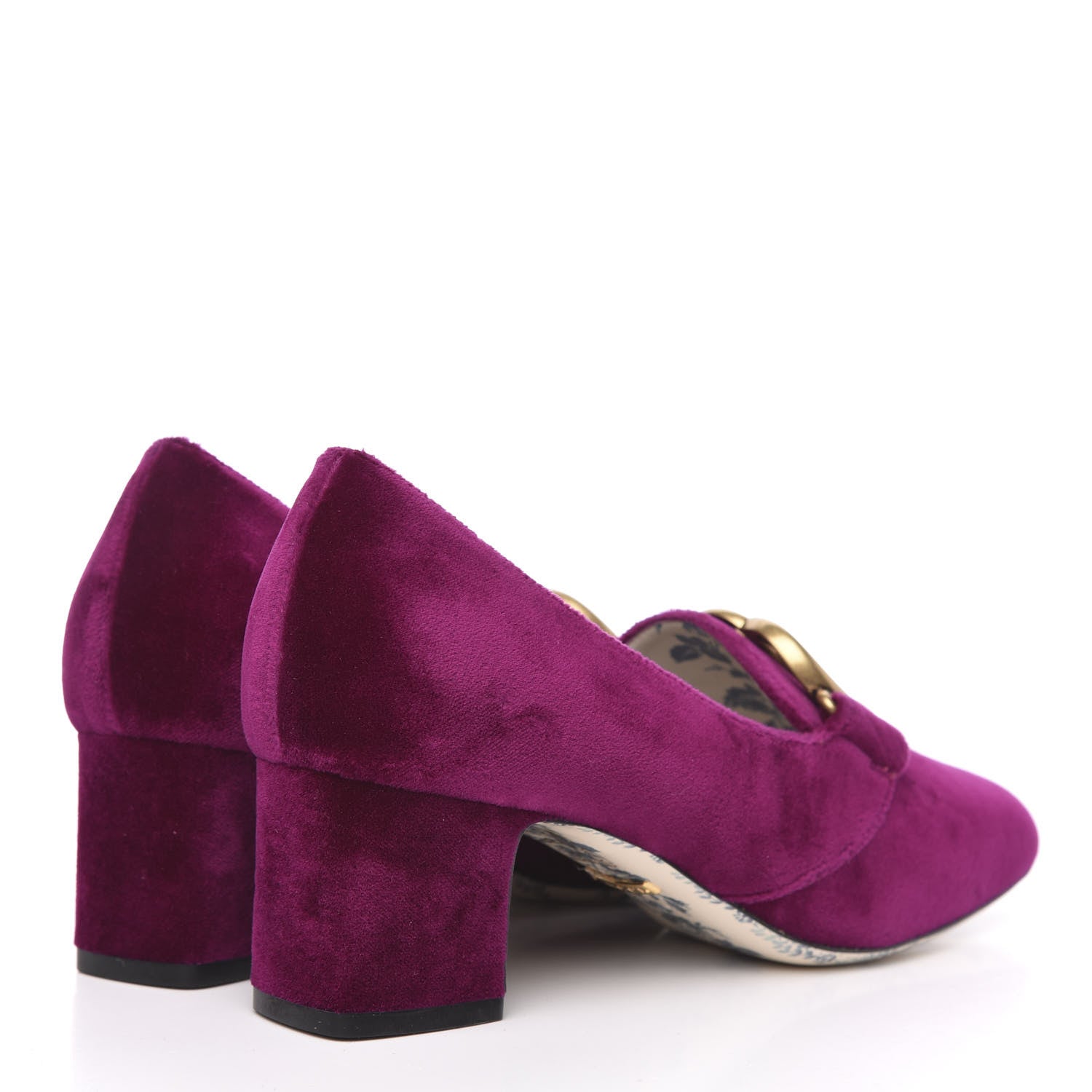 Gucci Softy Velvet GG Victoire 55mm Loafer Pumps 37 Fucsia 4 of 9