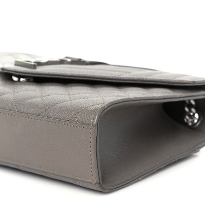 Saint Laurent Grain De Poudre Textured Mixed Matelasse Medium Triquilt Monogram Satchel Fog 11 of 11