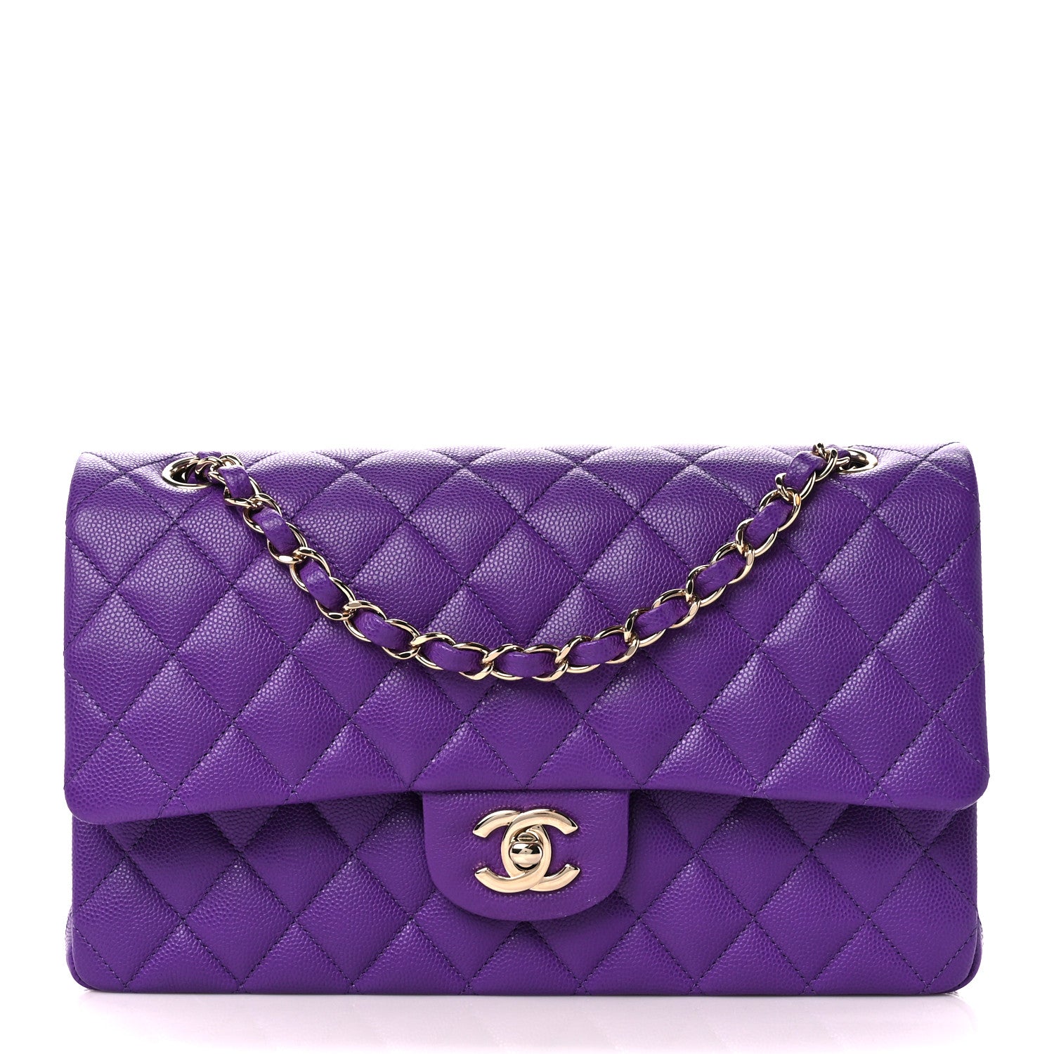 Chanel Caviar Quilted Medium Double Flap Purple 1 of 11