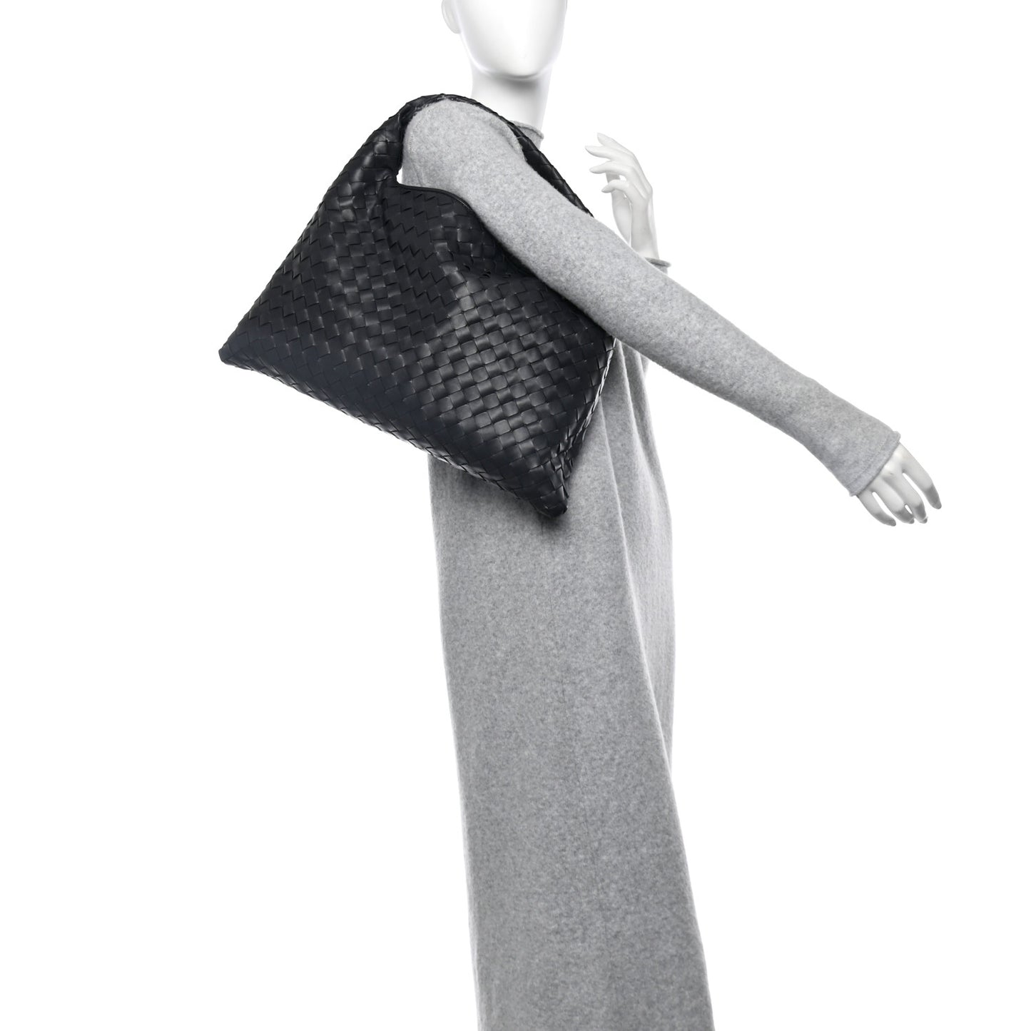 Calfskin Intrecciato Small Hop Ardoise