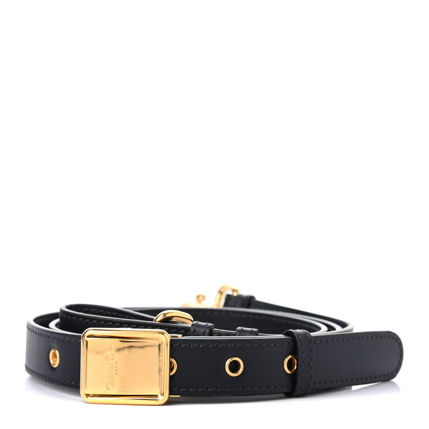 Christian Dior Box Calfskin Bobby Flap Adjustable Shoulder Strap Black 2 of 4