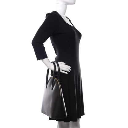 Mansur Gavriel Calfskin Top Handle Rounded Bag Black Flamma 2 of 9