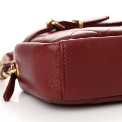 Chanel Lambskin Quilted Small Buckle Camera Case Bag Burgundy 9 of 10