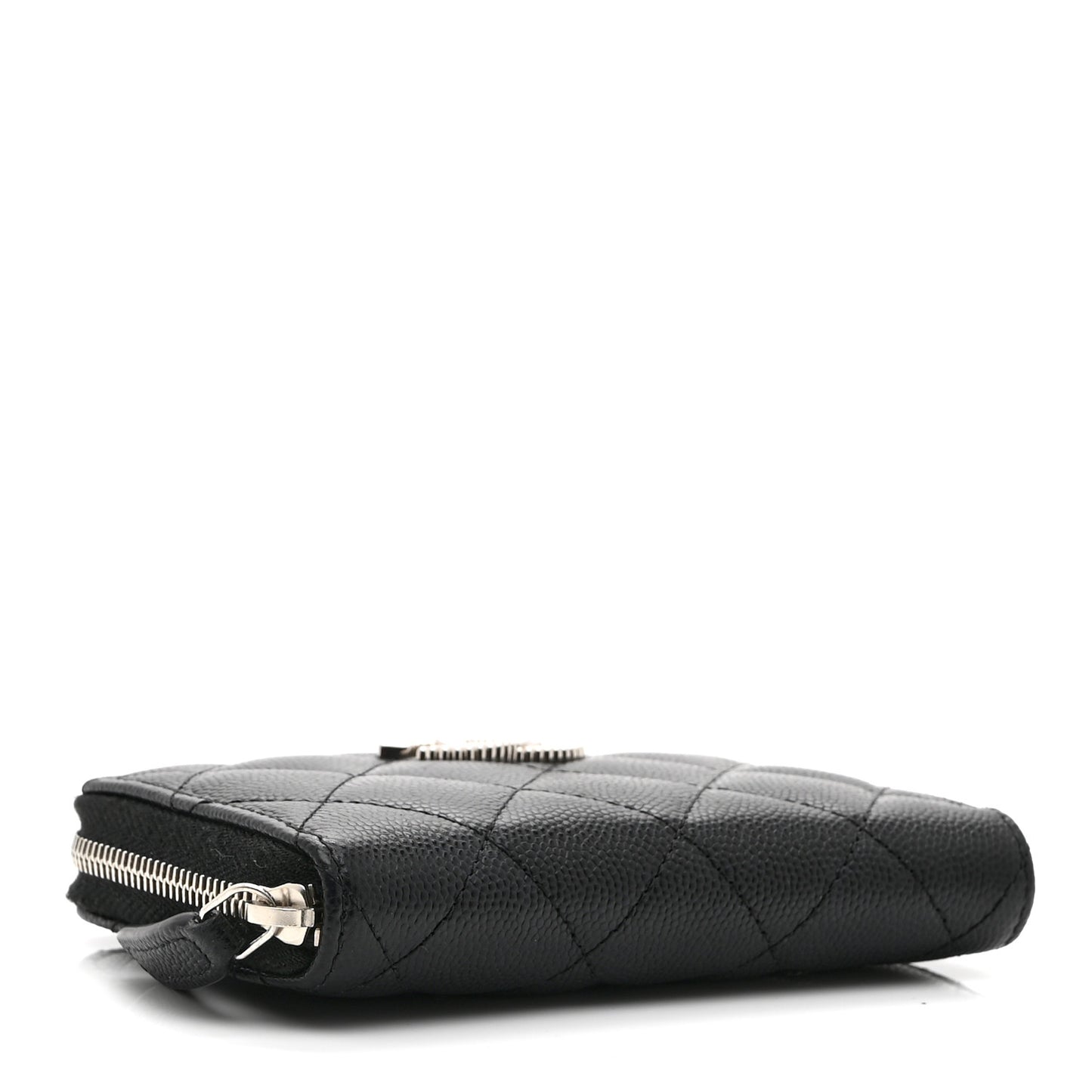 Caviar Quilted CC Zipped Coin Purse Black