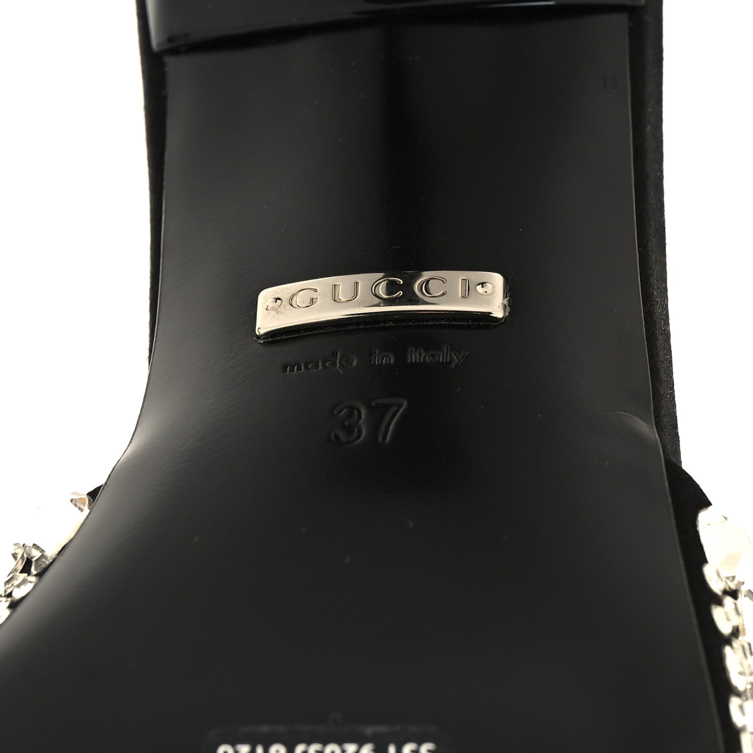 Gucci Satin Crystal 65mm Slide Sandals 37 Black 6 of 8