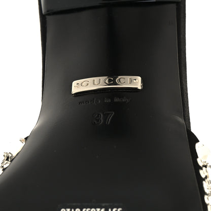 Gucci Satin Crystal 65mm Slide Sandals 37 Black 6 of 8