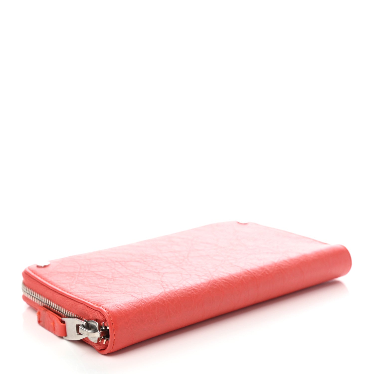 Balenciaga Agneau Arena Nappa Glover Classic Continental Zip Around Wallet Fire Orange 4 of 6