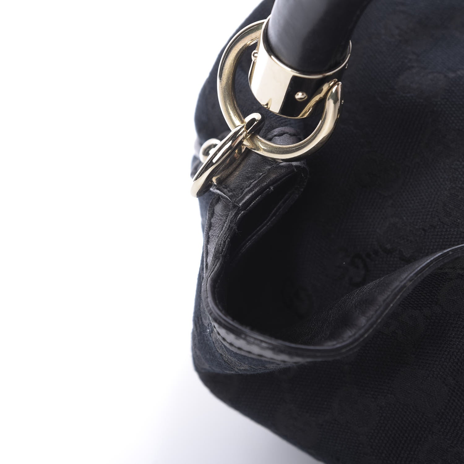 Gucci Monogram Medium Indy Top Handle Hobo Black 12 of 12