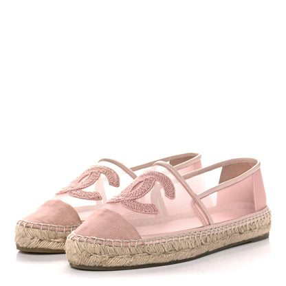 Chanel Mesh Grosgrain CC Espadrilles 37 Pink 3 of 11