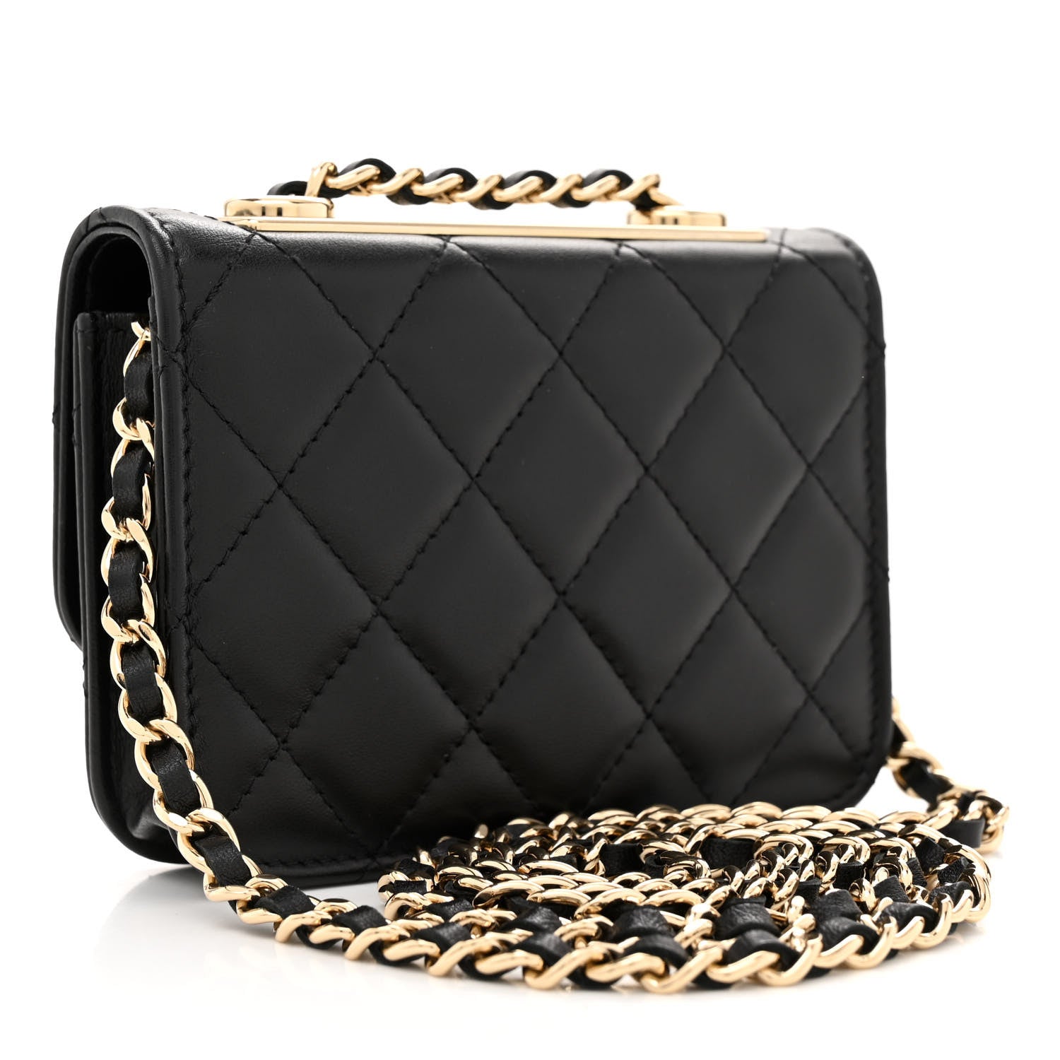 Chanel Lambskin Quilted Trendy CC Card Holder On Chain Black 3 of 11