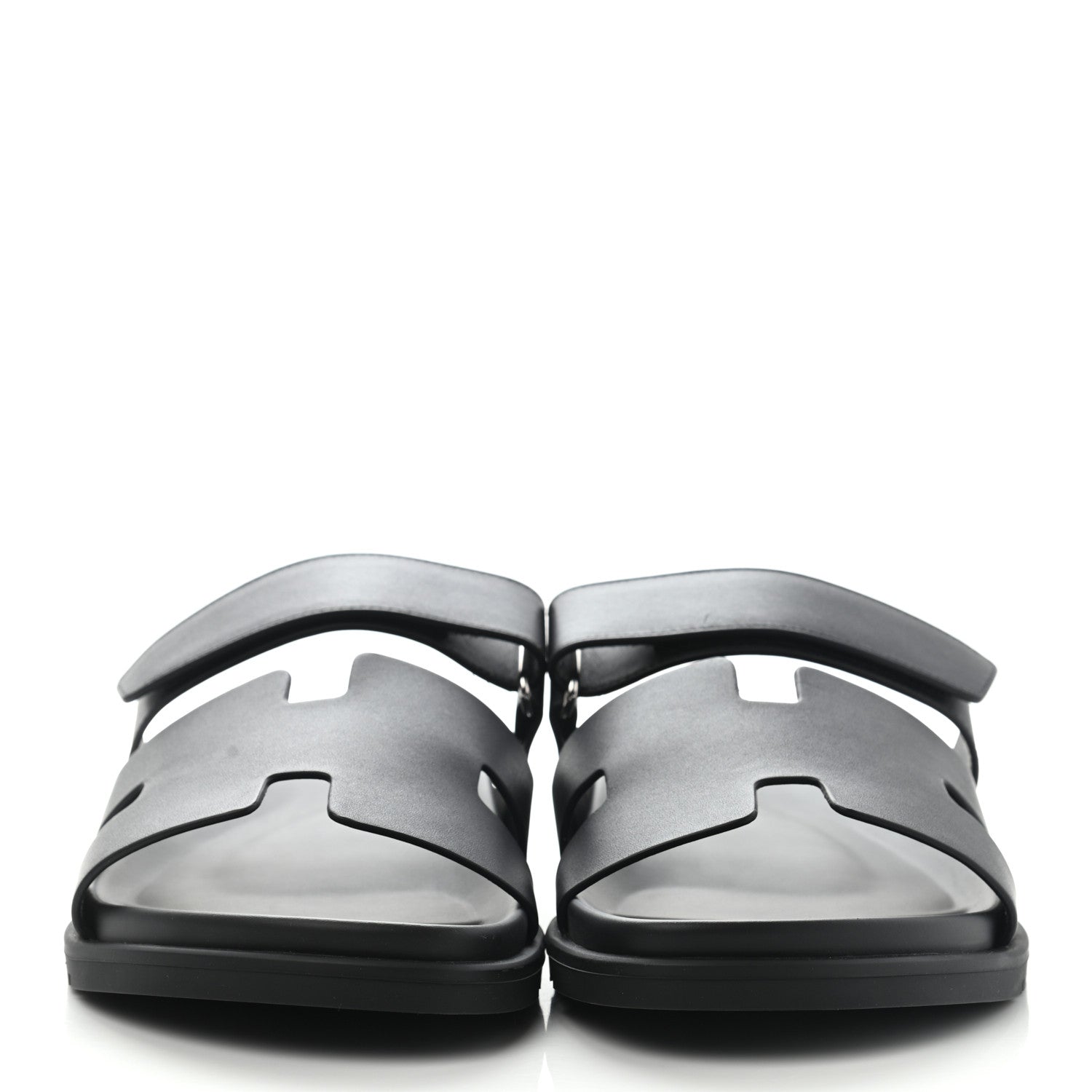 Hermes Calfskin Mens Chypre Sandals 45 Black 2 of 8