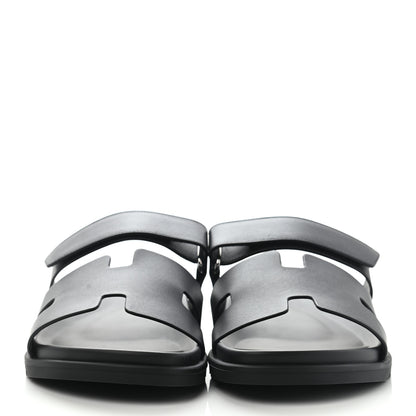Hermes Calfskin Mens Chypre Sandals 45 Black 2 of 8