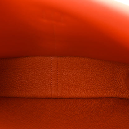 Hermes Taurillon Clemence Halzan 25 Orange 5 of 10