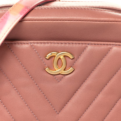 Chanel Lambskin Chevron Quilted Chain Around Camera Case Pink 9 of 12