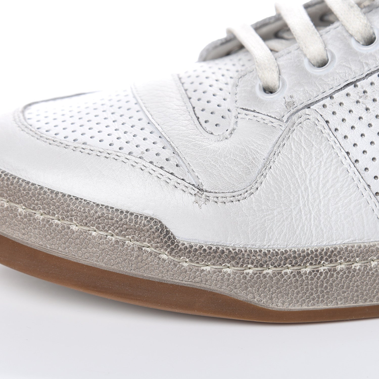 Saint Laurent Calfskin Perforated Mens SL24 Sneakers 41 White 10 of 10