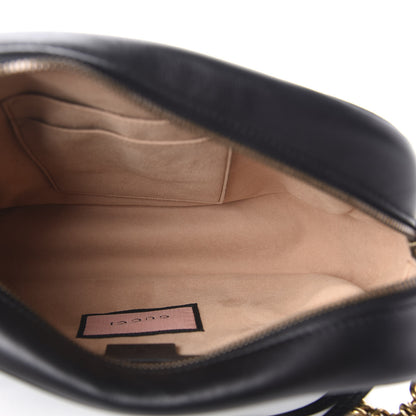 Gucci Calfskin Matelasse GucciGhost Medium GG Marmont Chain Shoulder Bag Black New Acquamarine 5 of 12