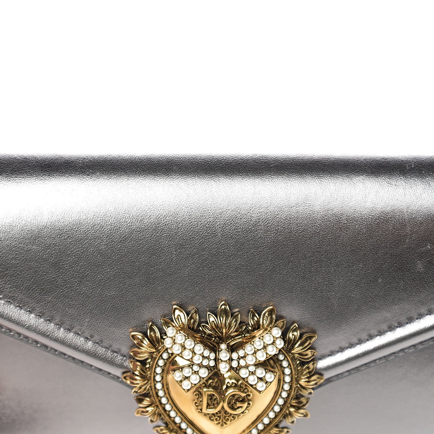 Dolce & Gabbana Metallic Agnello Vitello Devotion Belt Bag 95 38 Argento Scuro 9 of 11