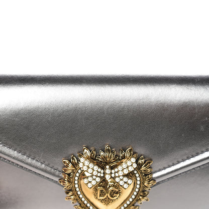 Dolce & Gabbana Metallic Agnello Vitello Devotion Belt Bag 95 38 Argento Scuro 9 of 11