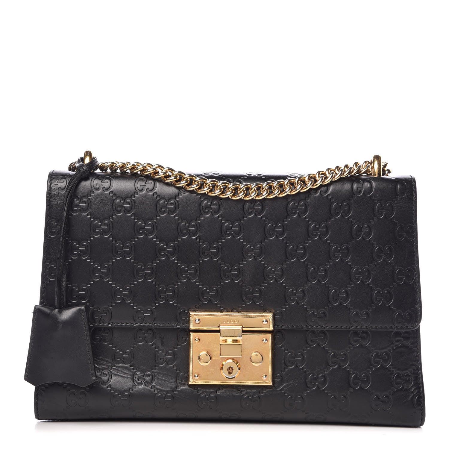 Gucci Guccissima Medium Padlock Shoulder Bag Black 1 of 18