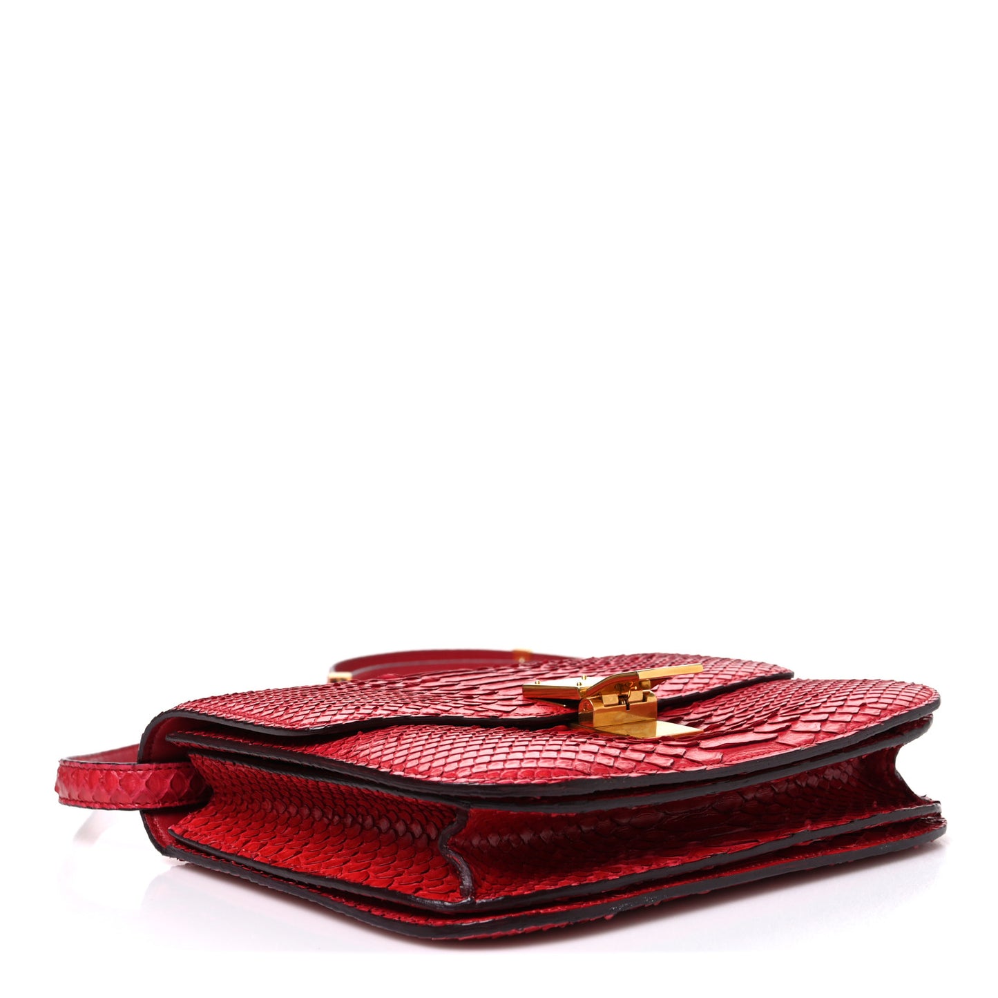 Snakeskin Medium Classic Box Flap Red