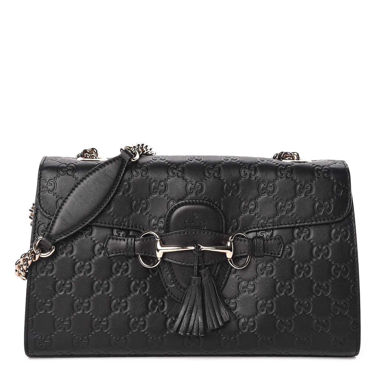 Guccissima Medium Emily Chain Shoulder Bag Black