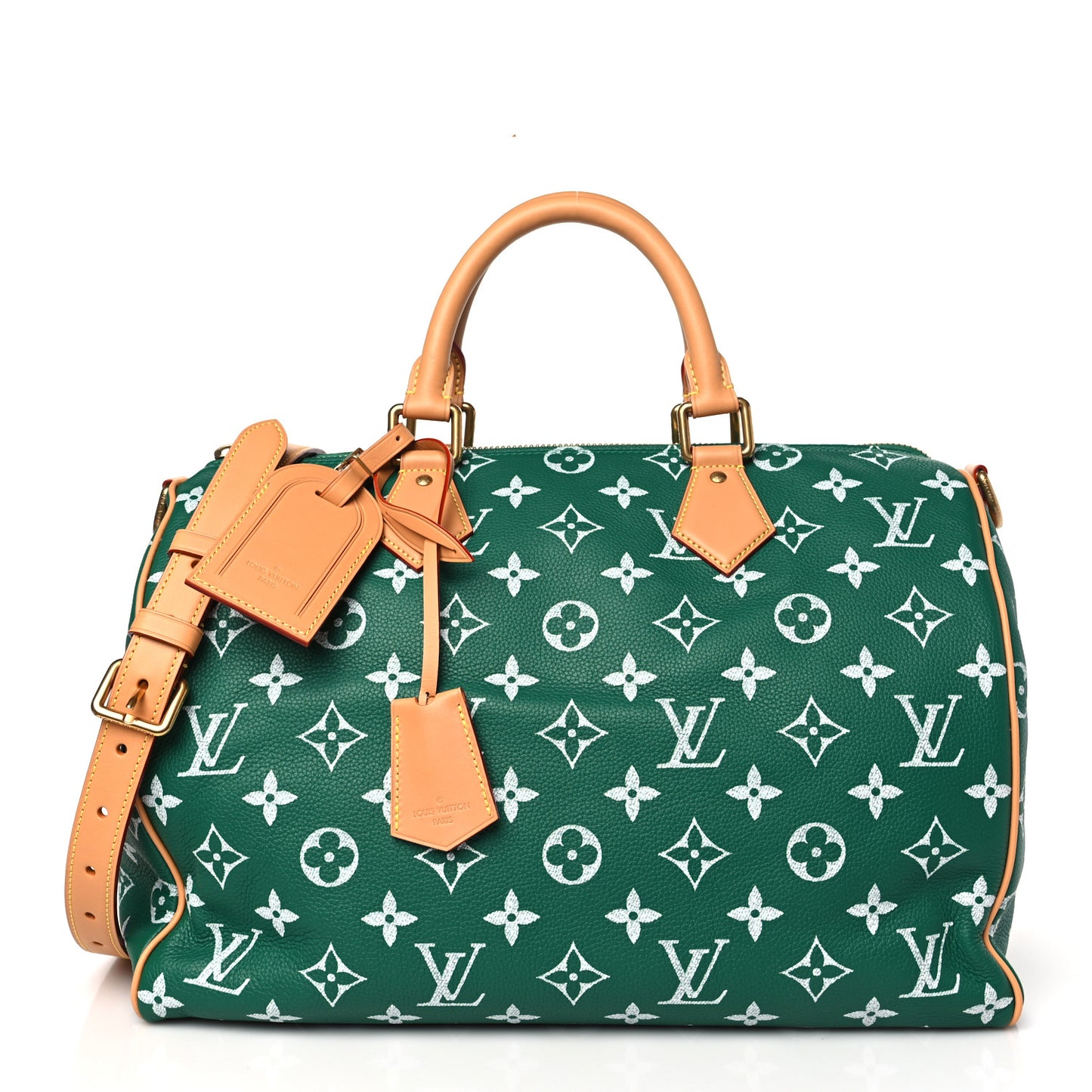 LOUIS VUITTON Calfskin Monogram Speedy P9 Bandouliere 40 Green