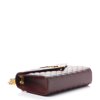 Saint Laurent Grain De Poudre Textured Mixed Matelasse Medium Triquilt Monogram Satchel Rouge Legion 5 of 8