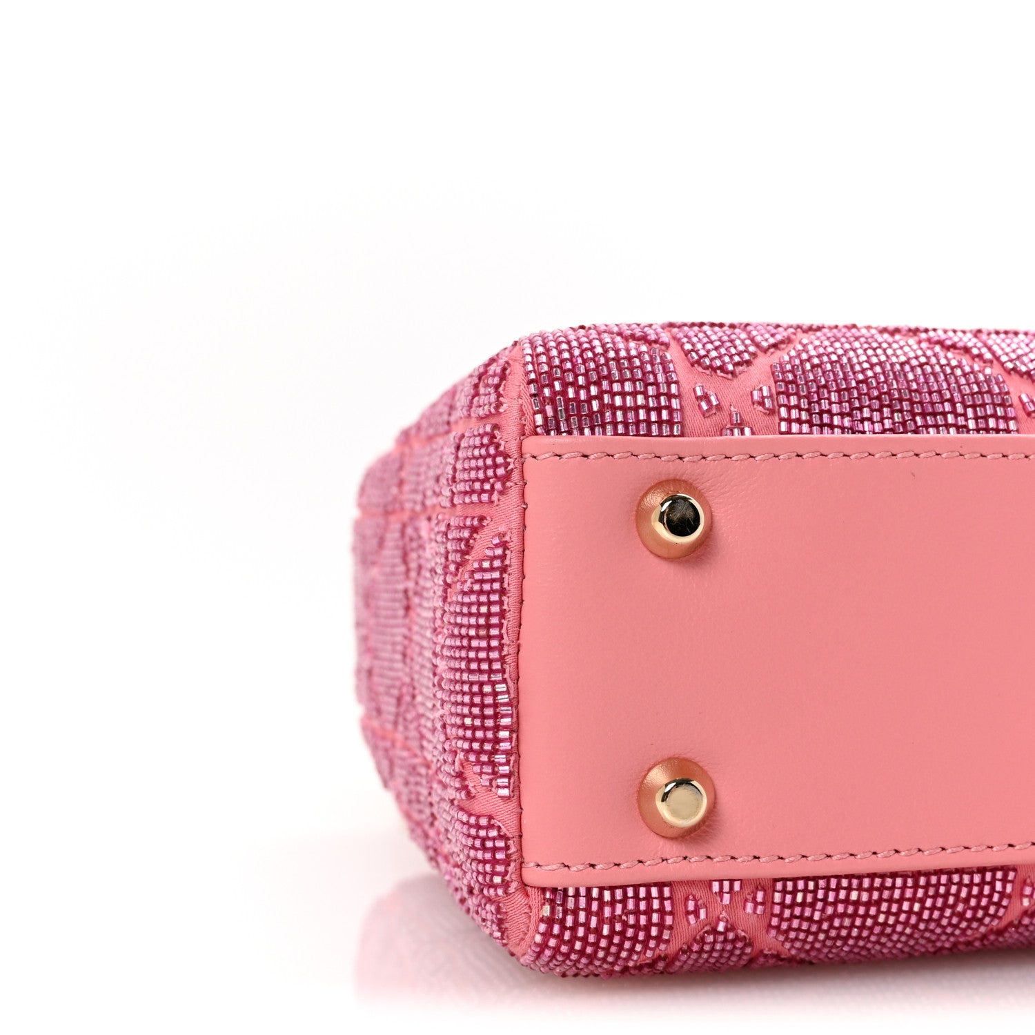 Christian Dior Lambskin Cannage Beaded Embroidered Mini Lady Dior Light Pink 8 of 10