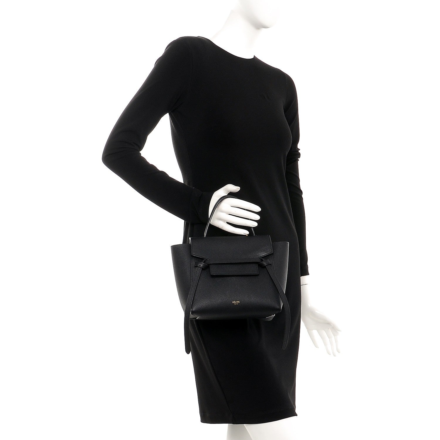 Celine Grained Calfskin Nano Belt Bag Black 260759 – FASHIONPHILE