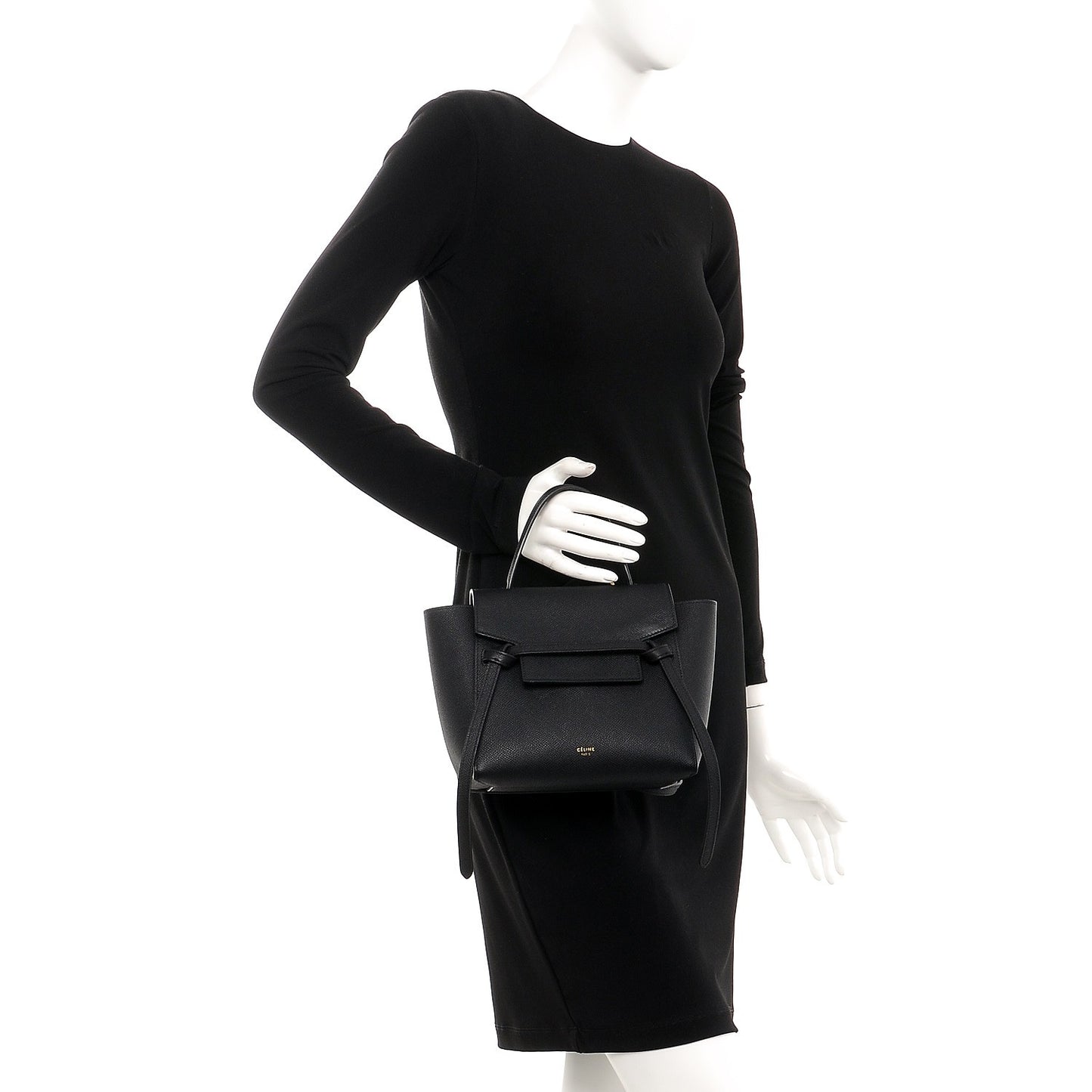 Grained Calfskin Nano Belt Bag Black