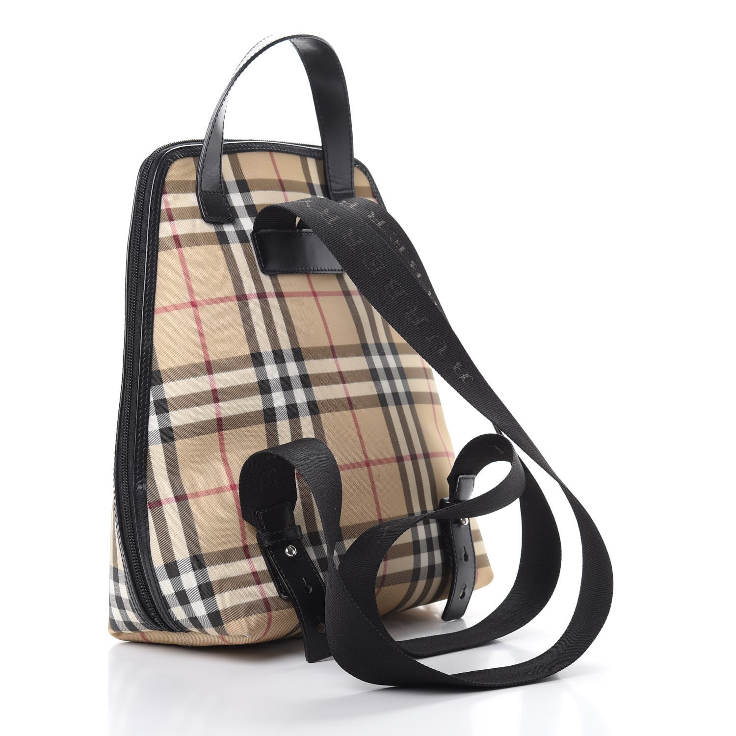Burberry Canvas House Check Backpack Black 2 of 14