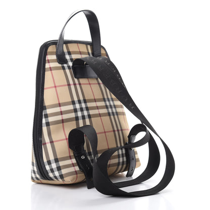 Burberry Canvas House Check Backpack Black 2 of 14