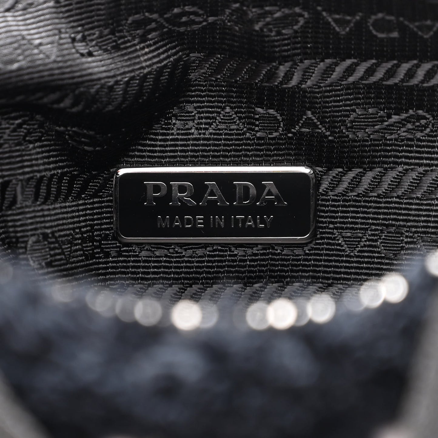 Terry Cloth Mini Re-Edition 2000 Bag Black White