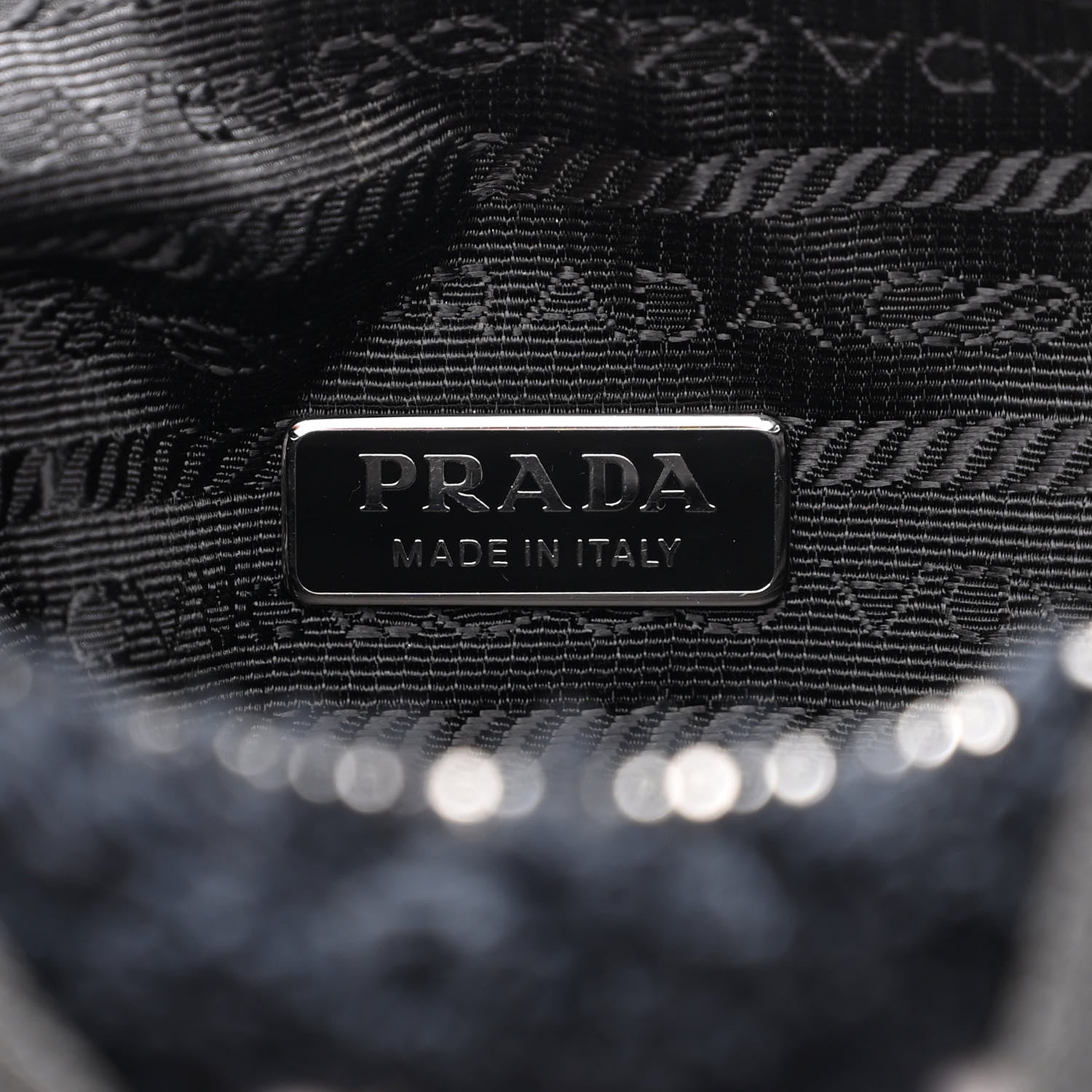 Prada Terry Cloth Mini Re-Edition 2000 Bag Black White 6 of 10