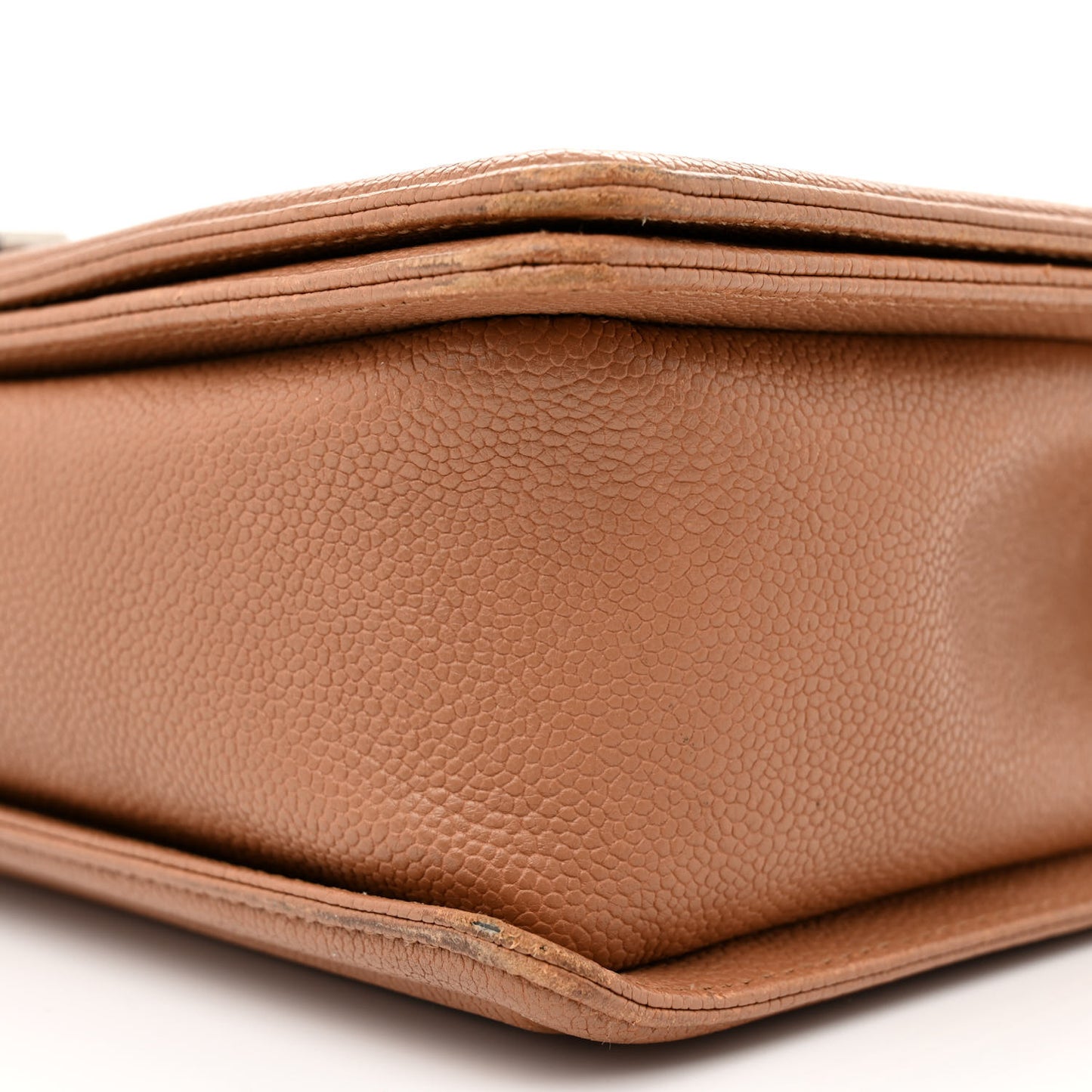 Caviar Quilted New Medium Boy Flap Light Brown