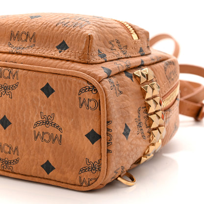 MCM Visetos Side Stud X-Mini Stark Bebe Boo Backpack Cognac 9 of 12