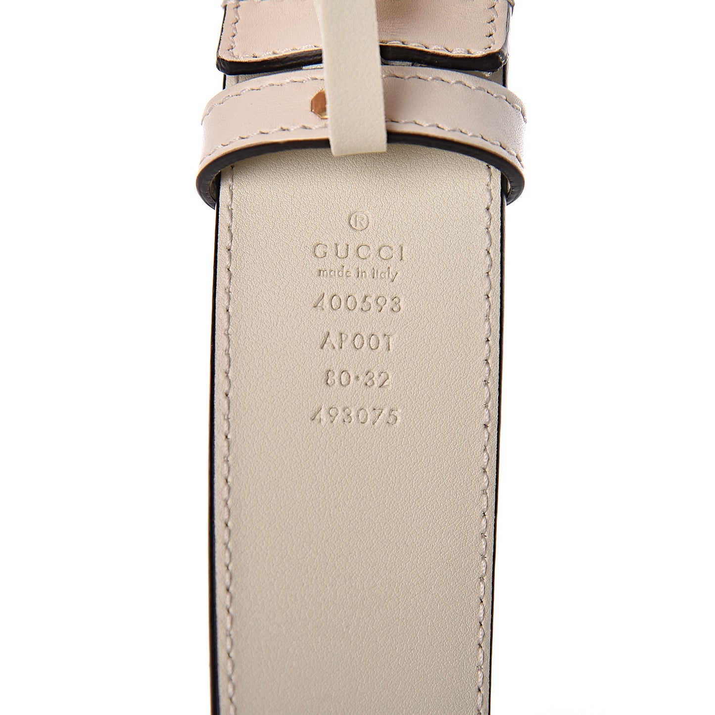 Calfskin Double G 40mm Belt 80 32 Mystic White