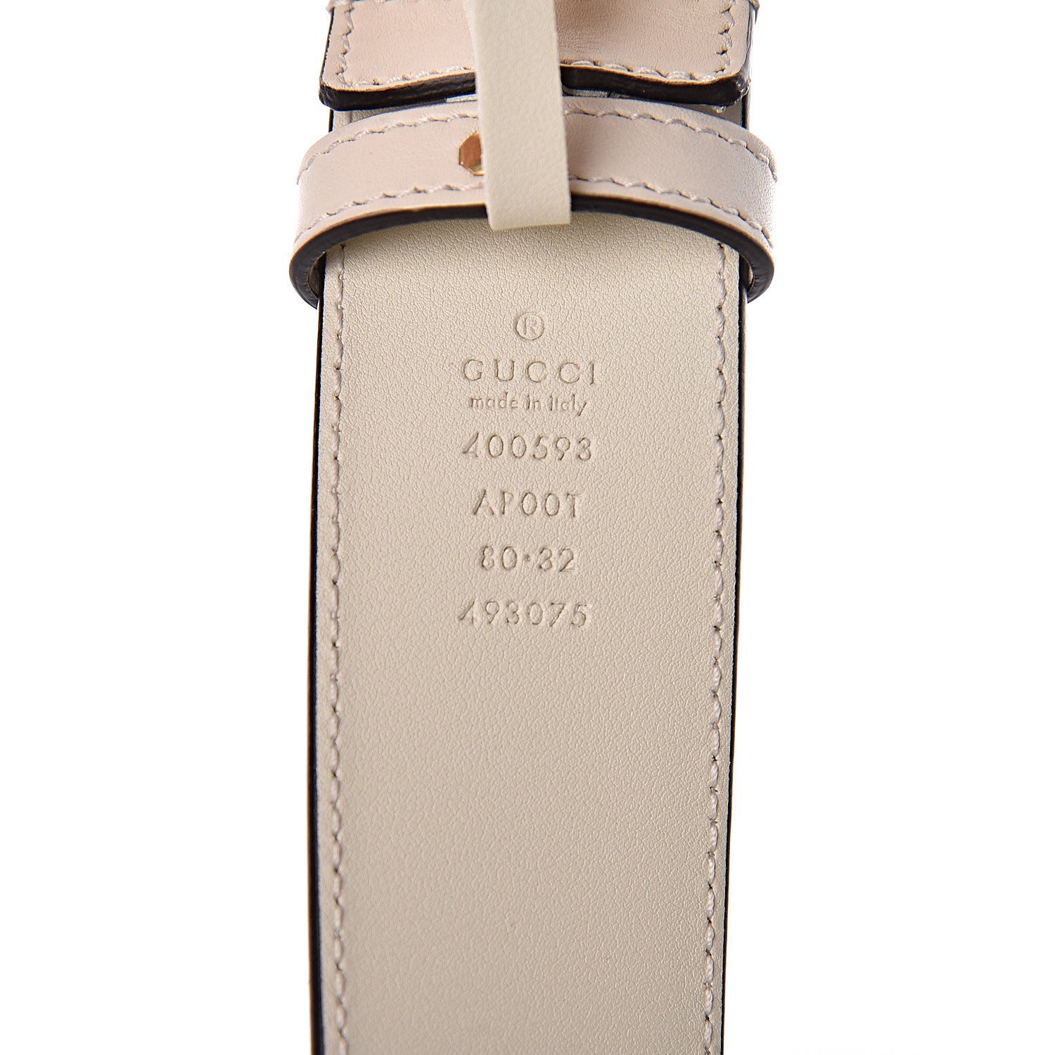 Gucci Calfskin Double G 40mm Belt 80 32 Mystic White 6 of 6