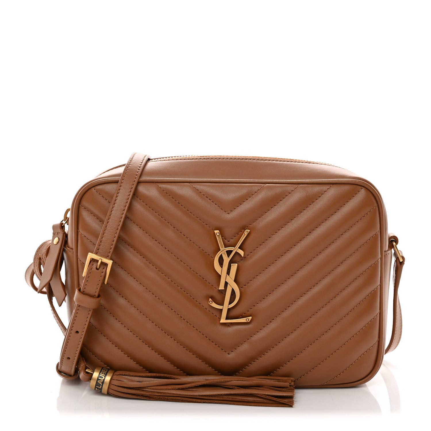 Saint Laurent Calfskin Matelasse Monogram Lou Camera Bag Cinnamon 1 of 10