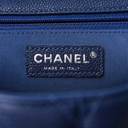 Chanel Caviar Chevron Quilted Large Puffy CC Flap Navy 6 of 13