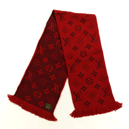 Louis Vuitton Wool Silk Logomania Scarf Rubis 2 of 3