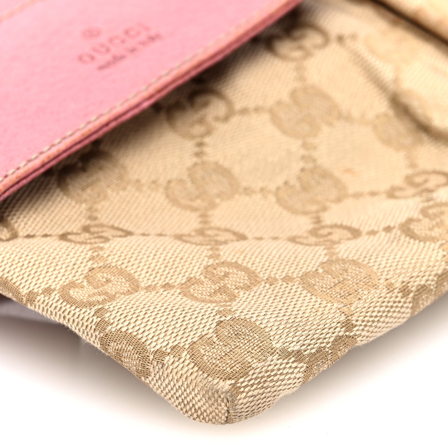 GG Monogram Web Double Pocket Belt Bag Pink