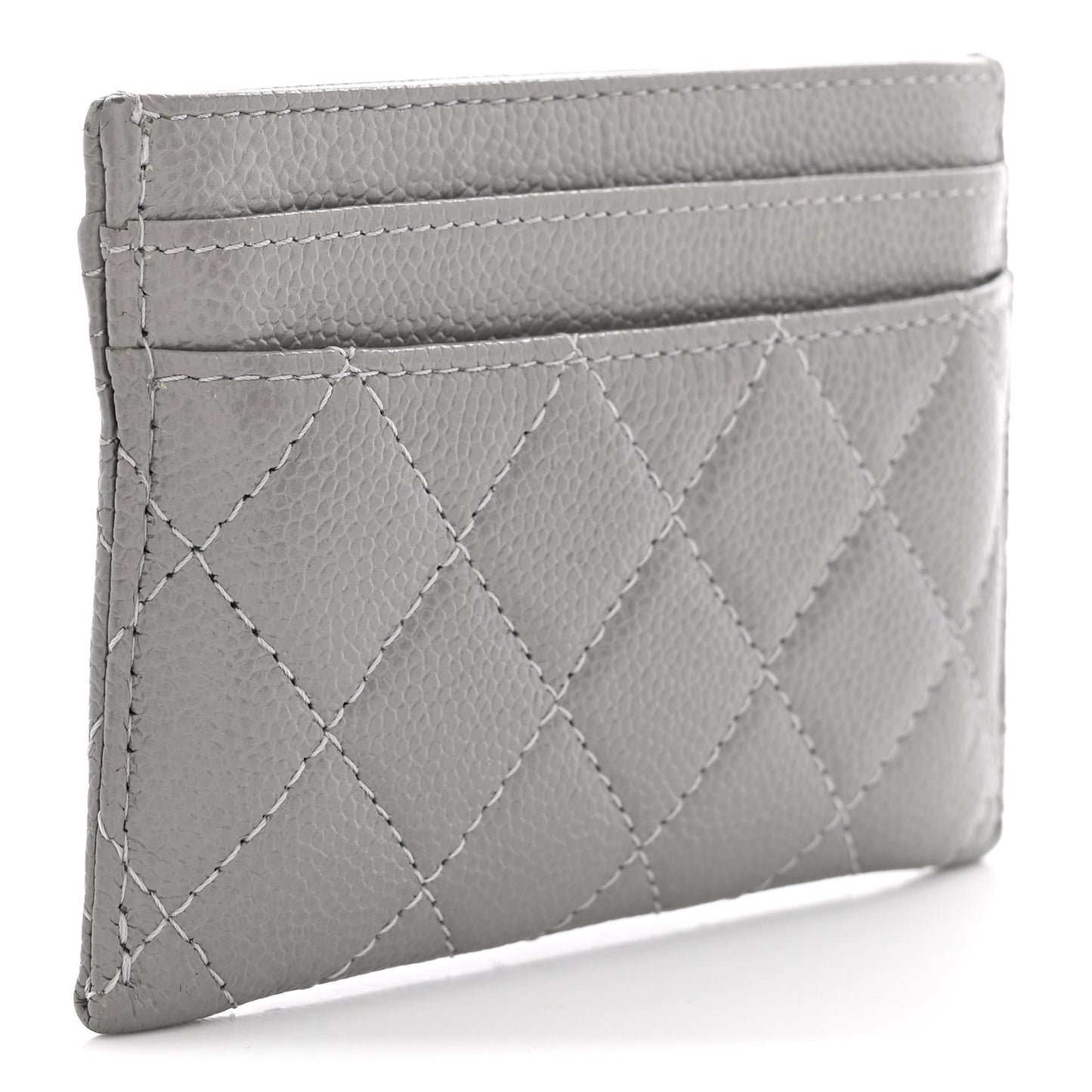 Caviar Quilted Boy Card Holder Grey Grey