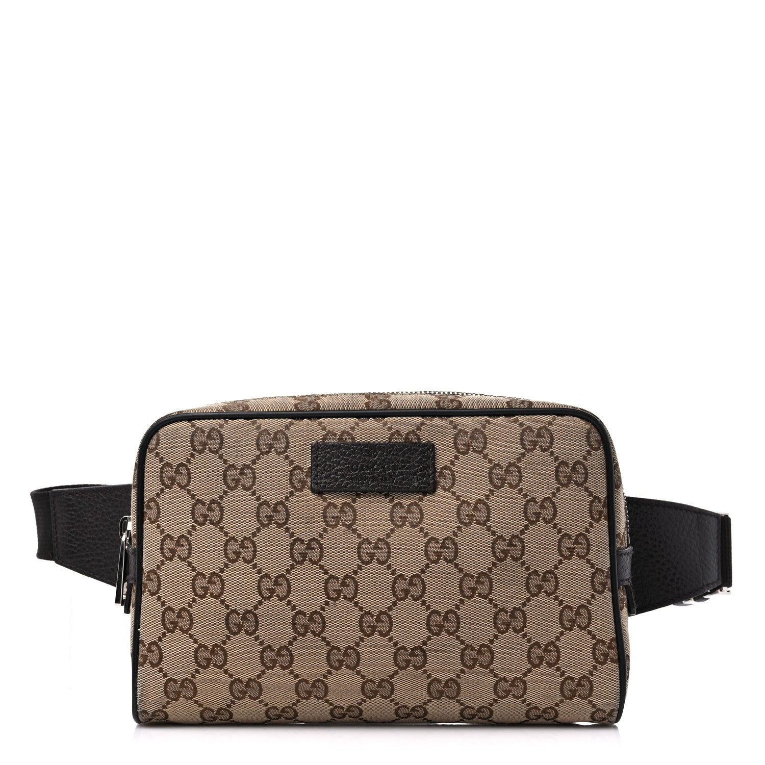Gucci Monogram Dollar Calfskin Belt Bag Beige Ebony Testa di Moro Marrone Scuro 1 of 17