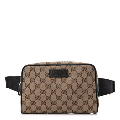 Gucci Monogram Dollar Calfskin Belt Bag Beige Ebony Testa di Moro Marrone Scuro 1 of 17