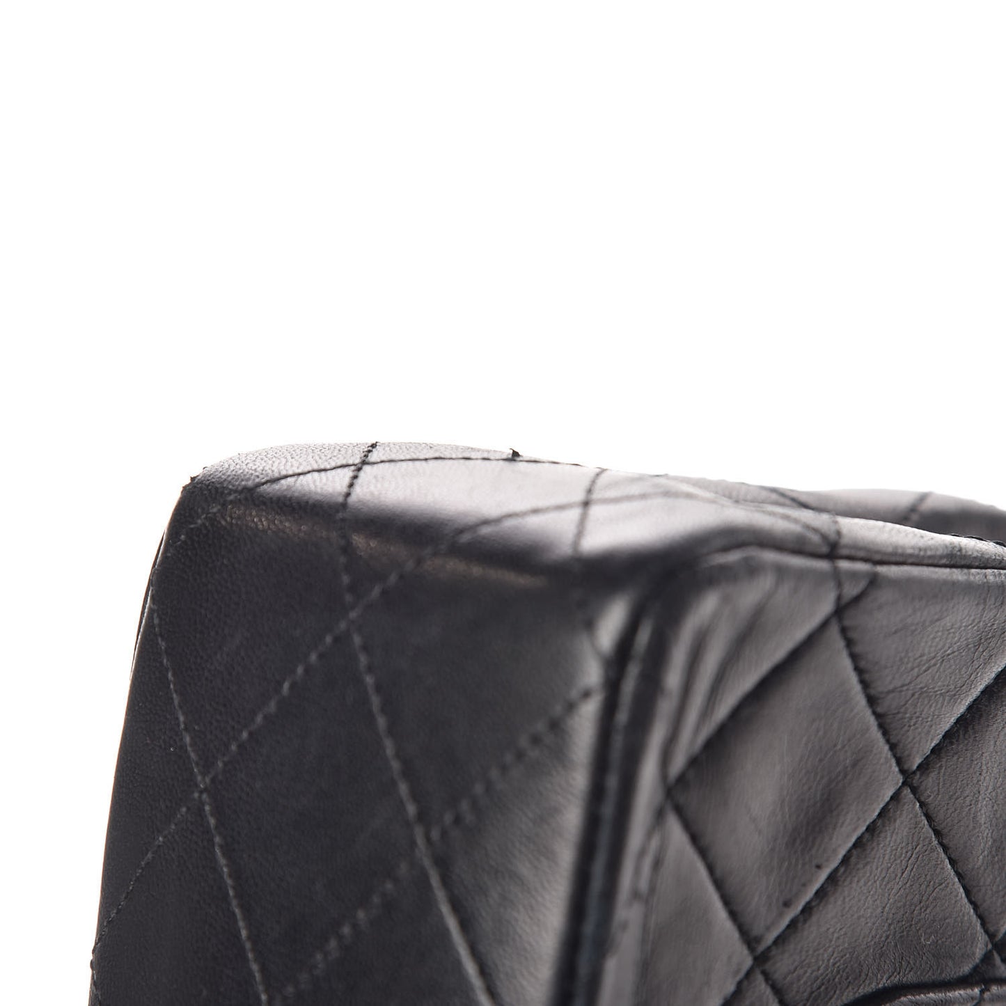 Lambskin Quilted Medium Double Flap Black